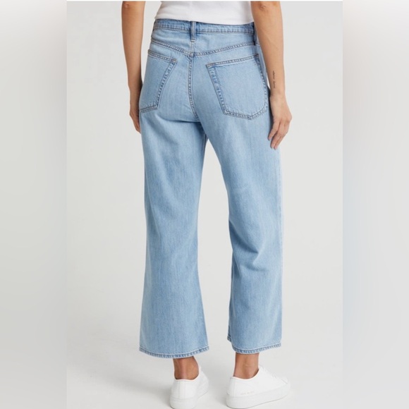 rag & bone Lori Mid-Rise Crop Jeans Wide Leg Light Wash Denim Casual - Picture 2 of 13